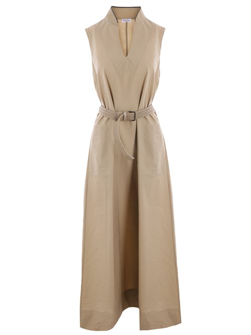 Abito lungo in cotone con cintura BRUNELLO CUCINELLI | M0F79AEG63C8704